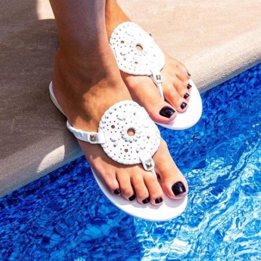 NEW Jack Rogers Georgica White Jelly Sandals Sz 8